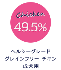 Amarico アマリコ ドッグフード ヘルシーグレード グレインフリー チキン49.5% ハーブ配合 全犬種 成犬用(赤) 3kg
